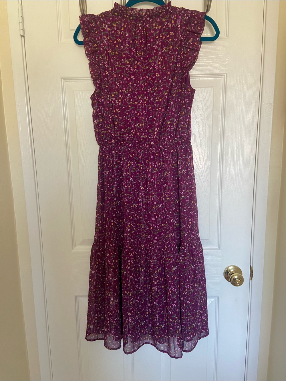 Banana Republic Magenta Floral Dress - Picture 2 of 3
